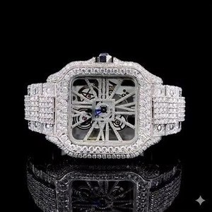 Reloj de Lujo con Movimiento de Cuarzo y Diamantes Estilo Hip Hop, Caja Cuadrada de 28 mm, Esfera Analógica para Uso Diario en la Oficina, Exportación - Product Image 2