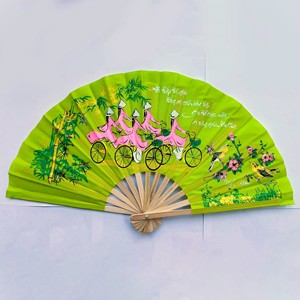 Abanicos de mano de bambú con tela de seda para bodas, abanicos portátiles para invitados, artesanía tradicional vietnamita - Product Image 6