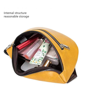 Sac banane unisexe en cuir PU, forme baril, fermeture éclair, jaune, 8,2x5,5 pouces, pour usage quotidien - Product Image 5