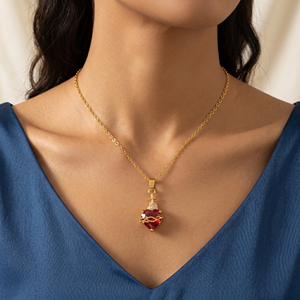 Alla moda placcato in oro a forma di cuore <span class=keywords><strong>collana</strong></span> con zircone cubico gemma gioielli religiosi <span class=keywords><strong>per</strong></span> <span class=keywords><strong>la</strong></span> <span class=keywords><strong>festa</strong></span> <span class=keywords><strong>della</strong></span> <span class=keywords><strong>mamma</strong></span> delle donne - Product Image 3