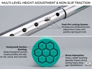 Heavy Duty Mild Steel Height Adjustable Forearm Elbow Crutch with Ergonomic Cuff and Non Slip Rubber Tip for Medical Rehab - Product Image 6