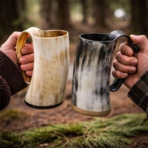 Corne à boire médiévale authentique 100% artisanale en corne de buffle Viking, écologique, pour fêtes, restaurants, vacances et amateurs - Product Image 4