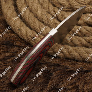 Couteau utilitaire EDC multi-usage de 6 pouces en acier Damas de haute qualité, avec poignée en bois Pakka et lame fixe à pointe tombante, idéal pour le camping et le bricolage (DIY) - Product Image 5