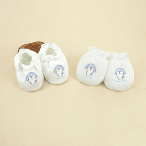 Conjunto de Manoplas y Botitas de Algodón Orgánico para Bebé, Tejido Transpirable, Estilo Casual, Estampado por Transferencia de Calor, Antiarañazos, para Todas las Estaciones - Product Image 2