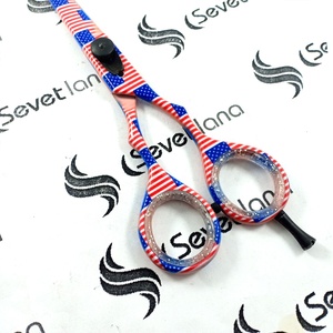 Ciseaux à cheveux professionnels avec impression de drapeau américain, moulant et tranchant, de qualité supérieure, avec bord de rasoir, offre spéciale - Product Image 4