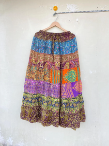 Bohemio estampado Patchwork mujeres capa faldas Hippie Boho Gypsy faldas vestido - Product Image 2