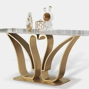 Unique New Design Metal Dining Table With <b>Marble</b> <b>Top</b> Dining Table 6 Seater - Product Image 3