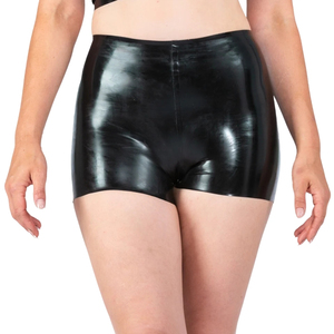 Mid Waist Custom Color <b>Leather</b> <b>Shorts</b> Turquoise Stripe Sexy Women's Fashion Pants Regular Fit Elastic Waist Breathable Button - Product Image 4