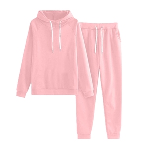 Ensemble jogging pour femmes grandes tailles, sweat-shirt et pantalon de jogging en coton uni, décontracté, respirant, personnalisé - Product Image 5