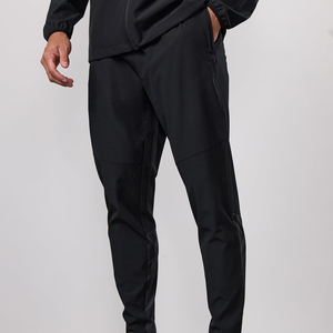 Custom High Quality Casual Jogger Track Pants Washed Cotton Elastic Waistband Men's Wide Leg Sweatpants for Men - Product Image 1