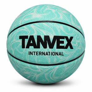 Balón de Baloncesto Internacional TANVEX con Cubierta de PVC, Cámara de Goma Natural Ecológica, Diseño Duradero, Superficie con Patrón Verde Menta - Product Image 1