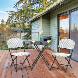 Set Bistrot in Rattan per Esterni - Tavolo Rotondo con 2 Sedie per Veranda, Balcone, Hotel - Product Image 1