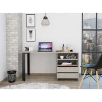 Escritorio de Oficina Cusco Gris Claro de 120 cm, Escritorio con Almacenamiento Personalizable, Muebles de Oficina