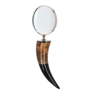 Silver Rim Metal <b>Magnifying</b> <b>Glass</b> With Real Buffalo Horn Handle Medieval Style Antique <b>Magnifier</b> For Gifts Eco Friendly - Product Image 5
