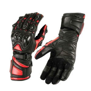 Gants longs pour moto à écran tactile en cuir véritable, pour moto/sport, protection pour hommes, motards de rue, course - Product Image 2
