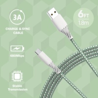Cable de Carga Rápida USB-A a Lightning con Certificación MFi, Diseño Moderno, Trenzado de Metal y PVC, 1M, para Computadora, iOS y Teléfonos Móviles - En Stock