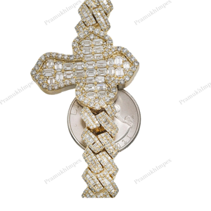สร้อยคอเงินแท้ 925 แบบ Cuban Link ขนาด 14 มม. ยาว 22 นิ้ว ขายส่ง พร้อมใบรับรอง GRA ประดับเพชร VVS Moissanite สไตล์ฮิปฮอปสำหรับผู้ชาย - Product Image 2