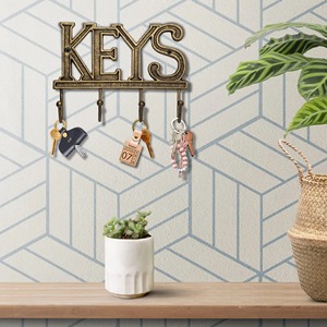 Metal <b>Keys</b> Words <b>Key</b> Holder Perfect For Home Decor Entryway <b>Wall</b> Organizer <b>Keys</b> Mail And Small Items Storage From India - Product Image 6