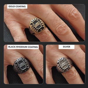 Bague d'École BOJ 022 Personnalisée en Argent avec Diamant Minimaliste Certifiée IGI/ Bague de Diplôme Universitaire Unisexe - Product Image 2