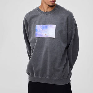 High Quality Men's French Terry <b>Thick</b> <b>Fleece</b> Sweatshirt Long Sleeve Crew Neck Soft Cotton Winter Pullover Quick Dry Breathable - Product Image 1