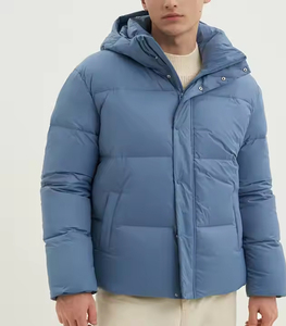 Men Hooded <b>Packable</b> Puffer <b>Jacket</b> Lightweight Warm Quilted Winter Coat Water Resistant Front Full Zip Outdoor Travel Compact - Product Image 1