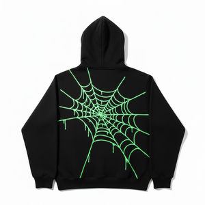 Sudadera con Capucha de Alta Calidad, Personalizada con Estampado Puff, Sudadera de Forro Polar con Diseño de Telaraña para Hombre, Proveedor de Sudaderas Urbanas OEM - Product Image 3