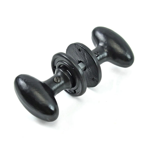 Rustic Industrial Style Interior <b>Handle</b> Hardware Matte Black Cast Iron <b>Rim</b> <b>Lock</b> Knob Vintage Heavy Duty Decorative Home Hardware - Product Image 4