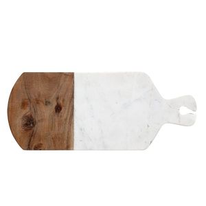 Planche à découper décorative en marbre et en bois, surface de découpe durable pour la cuisine, idéale pour les légumes, les fruits, le pain, la viande, le fromage - Product Image 1