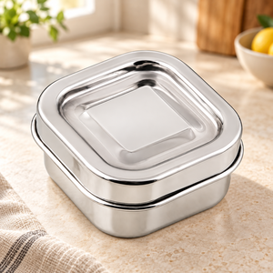 Boîte à lunch en acier inoxydable, récipient alimentaire rectangulaire avec couvercle, boîte repas portable pour le bureau, l'école, la restauration - Product Image 3