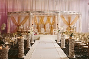 Grand Mandap de mariage indien Raj Mahal FIJI, magnifique Mandap de mariage d'Inde du Sud, Mandap blanc avec toit circulaire, Australie - Product Image 6