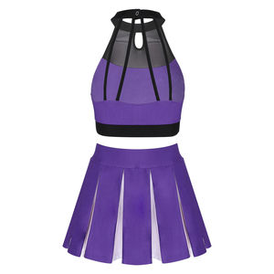 Uniforme de cheerleading pour femmes adultes de haute qualité, design personnalisé, techniques d'impression avec strass, 100% polyester respirant - Product Image 5