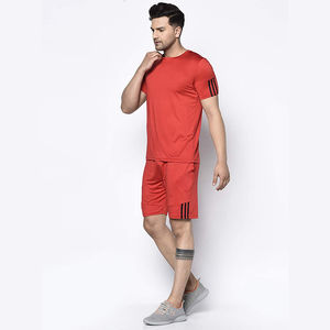 Ensemble de survêtement décontracté pour homme, t-shirt et short, 100 % coton, style uni, fabrication OEM - Product Image 4
