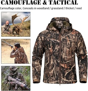 Veste de chasse camouflage d'hiver, doublée polaire, imperméable, pour activités de plein air - Product Image 3