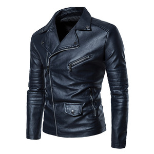 Chaqueta de Cuero para Hombre de Color Sólido, Moderna, Cómoda, Material Premium, Uso Diario - Product Image 1