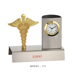 Premium Metal Medical Symbol Desktop Organizer Professional Clinic Stationery Holder Elegant Office Display Accent For Doctors - Product Image 2