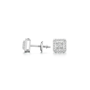 Square Diamond Cluster Halo <b>Stud</b> <b>Earrings</b> 14K Solid Gold IGI Certified Lab Grown Rhodium Plated Luxury <b>Fine</b> Jewelry Wedding Gift - Product Image 4
