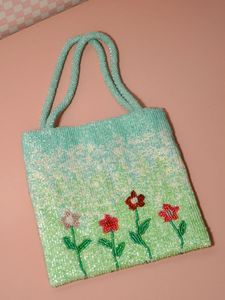 Luxury Shell Embroidered Beaded <b>Tote</b> Bag Women Pearl Ocean Theme <b>Canvas</b> Beach Bag - Product Image 2