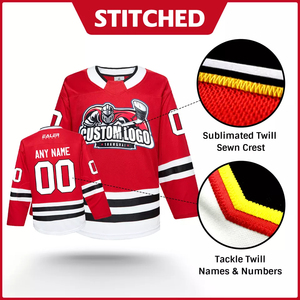 wholesale Custom Oem Sublimated Hockey Jerseys Custom Logo Ice Hockey Uniforms Customized Ice Hockey Style Jersey - Product Image 4