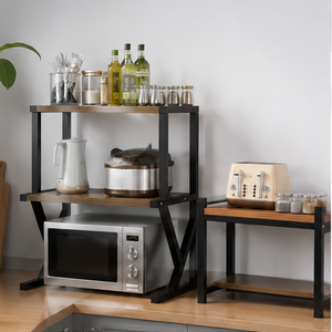 Support de micro-ondes moderne pour comptoir avec étagères de rangement, organisateur de cuisine gain de place, meuble de rangement - Product Image 1