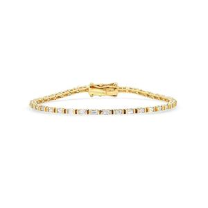 Pulsera RAMDUT IMPEX RD-TB050 con Diamante Cultivado en Laboratorio Certificado por IGI, Corte Redondo de 3mm, Estilo Hiphop, Chapada en Oro de 14k - Product Image 1