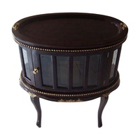 Table basse antique avec plateau de service, table centrale en bois pour la décoration intérieure de salon de style français et mobilier de maison