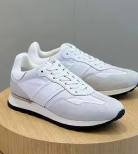 Chaussures de course à semelle épaisse grises, baskets de sport à lacets, chaussures de fitness décontractées à bout rond - Product Image 3