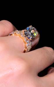 Luxury Oval Cut Moissanite Engagement <b>Ring</b> Set <b>925</b> <b>Silver</b> Gold Plated Prong Setting Women Bridal Wedding Jewelry GRA Certified - Product Image 5