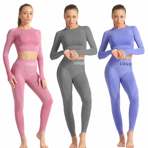 Conjunto Deportivo de Yoga sin Costuras de 5 Piezas, Camiseta Deportiva, Top Corto, Leggings, Ropa de Gimnasio, Traje de Entrenamiento - Product Image 1