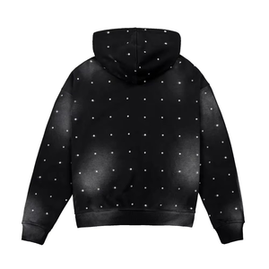 Sudadera con Capucha con Estampado de Puntos Negros, Corte Regular, Tejido de Poliéster, Ropa de Otoño con Bolsillos, Sudaderas con Capucha para Mujer - Product Image 2