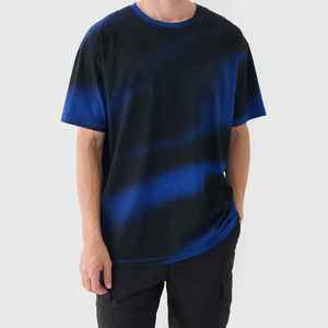 T-shirts décontractés pour hommes en coton tricoté 100 % surdimensionnés, coupe ample, imprimés tie-dye vintage, style hip-hop, OEM/ODM - Product Image 4