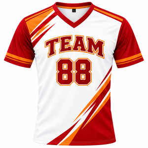 Maillot de baseball unisexe à col en V, manches courtes, impression sublimée, évacuation de l'humidité, 100% polyester, design personnalisé pour équipe adulte unisexe - Product Image 5
