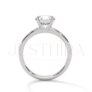 Bague de fiançailles plaquée or rose 14 carats, bague de fiançailles classique avec diamant Moissanite taille ronde, bijoux de mariage pour femmes, cadeau - Product Image 3
