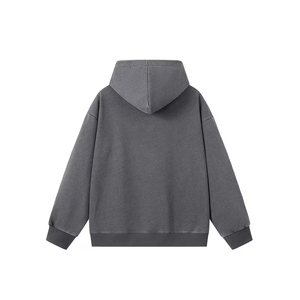 Sweat-shirt à capuche surdimensionné pour homme, respirant, prix abordable, couleur unie, coton French Terry, pull décontracté avec poche avant - Product Image 2
