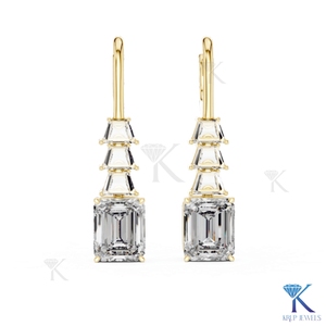 Lab Grown CVD Brilliant Cut Diamond Tiered Drop <b>Earrings</b> 14K Solid Gold IGI Certified Fine Women Luxury <b>Wedding</b> Bridal Jewelry - Product Image 1